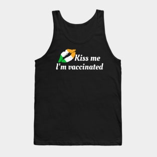 Kiss Me I'm Vaccinated Funny St Patrick Day Outfit Tank Top